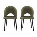 Artiss Dining Chairs Set of 2 Velvet Hollow Green-3