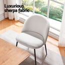 Artiss Dining Chairs Set of 4 Sherpa Boucle White-6