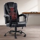 Artiss Massage Office Chair Executive Computer Gaming Chairs Black PU Leather-8