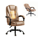 Artiss Massage Office Chair Executive Computer Gaming Chairs Brown PU Leather Espresso-1