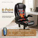 Artiss 8 Point Massage Office Chair Heated Seat Recliner PU Black-4