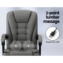 Artiss 2 Point Massage Office Chair Fabric Black-4