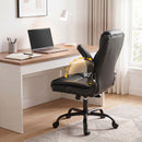 Artiss 2 Point Massage Office Chair Leather Mid Back Black-6