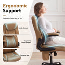 Artiss 2 Point Massage Office Chair Leather Mid Back Espresso-7