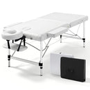 Zenses Massage Table 75cm 2 Fold Aluminium Massage Bed Portable Beauty Therapy White-2