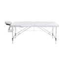 Zenses Massage Table 75cm 2 Fold Aluminium Massage Bed Portable Beauty Therapy White-4