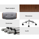 Artiss Wooden Office Chair Fabric Seat Grey-4