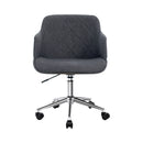 Artiss Wooden Office Chair Fabric Seat Grey-3