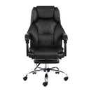 Artiss Executive Office Chair Leather Footrest Black-3