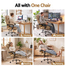 Artiss Executive Office Chair Leather Footrest Espresso-5