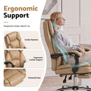Artiss Executive Office Chair Leather Footrest Espresso-6