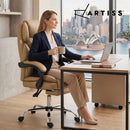 Artiss Executive Office Chair Leather Footrest Espresso-8