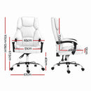 Artiss Executive Office Chair Leather Recliner White-2