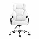 Artiss Executive Office Chair Leather Recliner White-3
