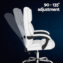 Artiss Executive Office Chair Leather Recliner White-5