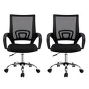 Artiss 2x Mesh Office Chair Mid Back Black-3