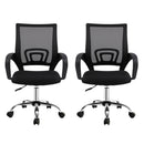 Artiss 2x Mesh Office Chair Mid Back Black-3