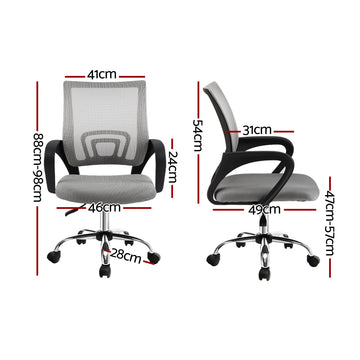 Artiss Mesh Office Chair Mid Back Grey - 0