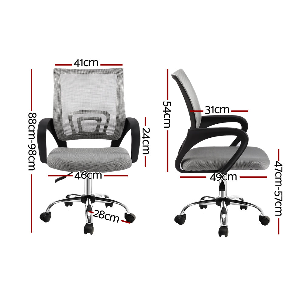 Artiss Mesh Office Chair Mid Back Grey - 0