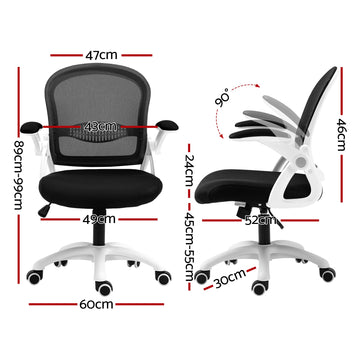 Artiss Mesh Office Chair Mid Back Black - 0
