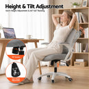 Artiss Mesh Office Chair Mid Back Grey-5