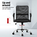 Artiss 2x Mesh Office Chair Mid Back Black-4