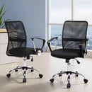 Artiss 2x Mesh Office Chair Mid Back Black-7