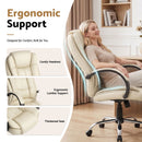 Artiss Executive Office Chair Leather Tilt Beige-6