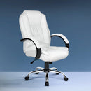 Artiss Executive Office Chair Leather Tilt White-8