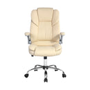 Artiss Executive Office Chair Leather Tilt Beige-3