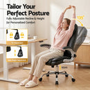Artiss Executive Office Chair Leather Tilt Black-4