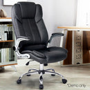 Artiss Executive Office Chair Leather Tilt Black-12