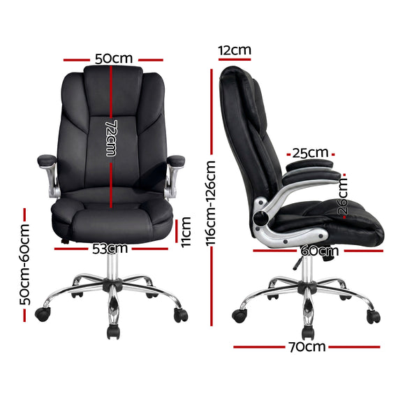 Artiss Executive Office Chair Leather Tilt Black