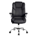 Artiss Executive Office Chair Leather Tilt Black-3