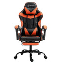 Artiss Gaming Office Chair Executive Computer Leather Chairs Footrest Orange-3