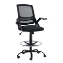 Artiss Office Chair Drafting Stool Mesh Chairs Black-1