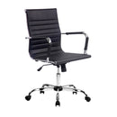 Artiss Office Chair Conference Chairs PU Leather Mid Back Black-1