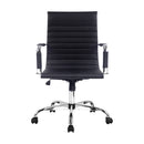 Artiss Office Chair Conference Chairs PU Leather Mid Back Black-3