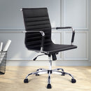 Artiss Office Chair Conference Chairs PU Leather Mid Back Black-7