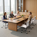 Artiss Office Chair Conference Chairs PU Leather Mid Back White-9