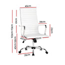 Artiss Office Chair Conference Chairs PU Leather High Back White-2