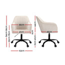 Artiss Office Chair Velvet Seat Cream-2