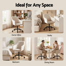 Artiss Office Chair Velvet Seat Cream-7