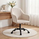 Artiss Office Chair Velvet Seat Cream-9