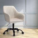 Artiss Office Chair Velvet Seat Cream-5