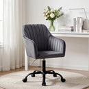 Artiss Office Chair Velvet Seat Dark Grey-9