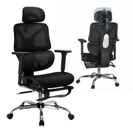 Artiss Ergonomic Office Chair Footrest Black
