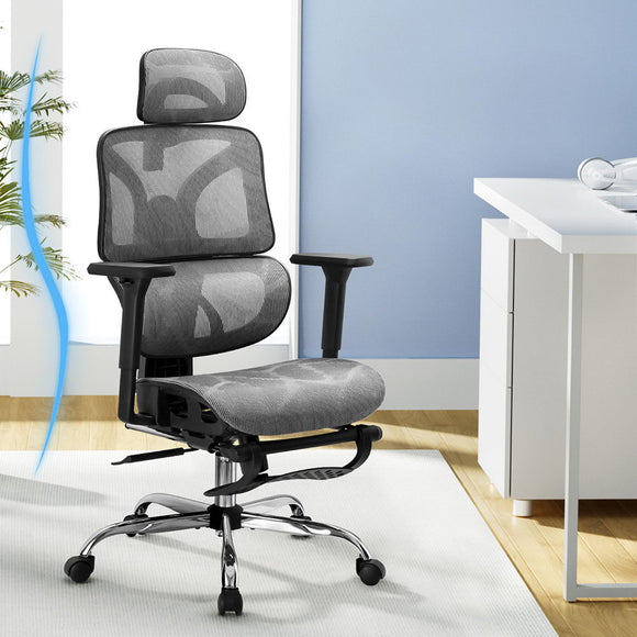 Artiss Ergonomic Office Chair Footrest Grey