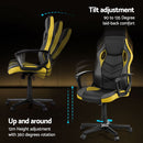 Artiss Gaming Office Chair Computer Executive Racing Chairs High Back Yellow-5