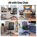 Artiss Mesh Office Chair Mid Back Black-8